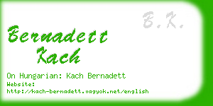 bernadett kach business card